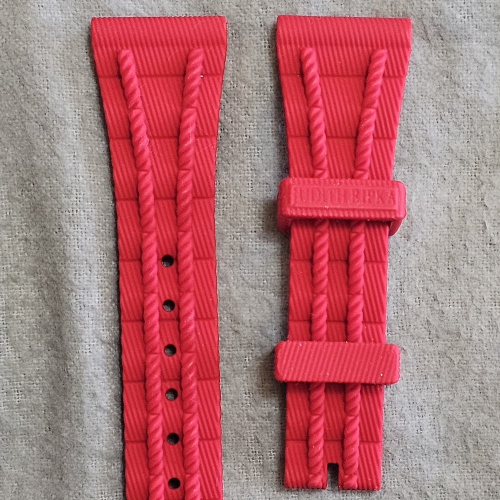 Judith Ripka Silver-Tone Watch with Red Accents and Red Strap - Picture 8 of 14